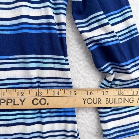 Lilly Pulitzer Womens Small Laurana Blue Stripe Off-The-Shoulder Stretch Dress - Picture 9 of 11